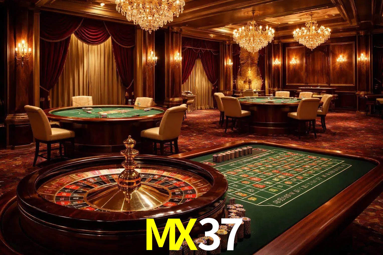 Una escena premium de mesa de casino en vivo con cartas, elementos de ruleta y un ambiente pulido de estudio de transmisión.